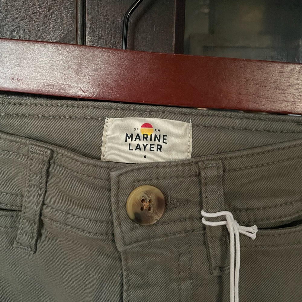 Marine Layer Dusty Olive Bridget Wide Leg Crop Pants